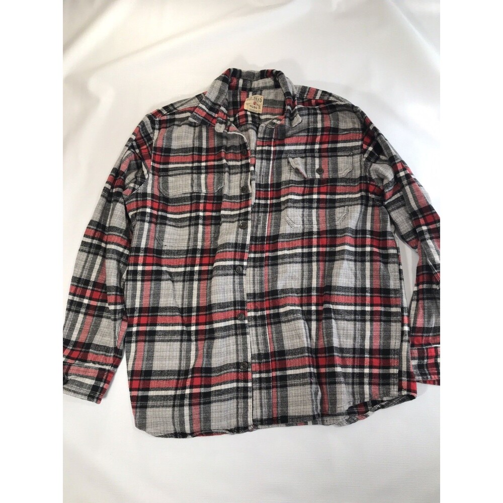RED HEAD Men's XLarge Flannel Long Sleeve Shirt Red Plaid Cotton Bass Pro